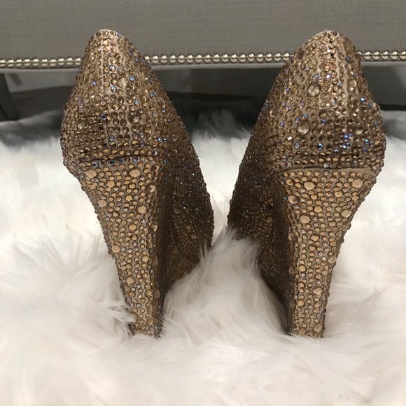Benjamin Adams Rhinestone Wedge Pumps - Picture 3 of 5